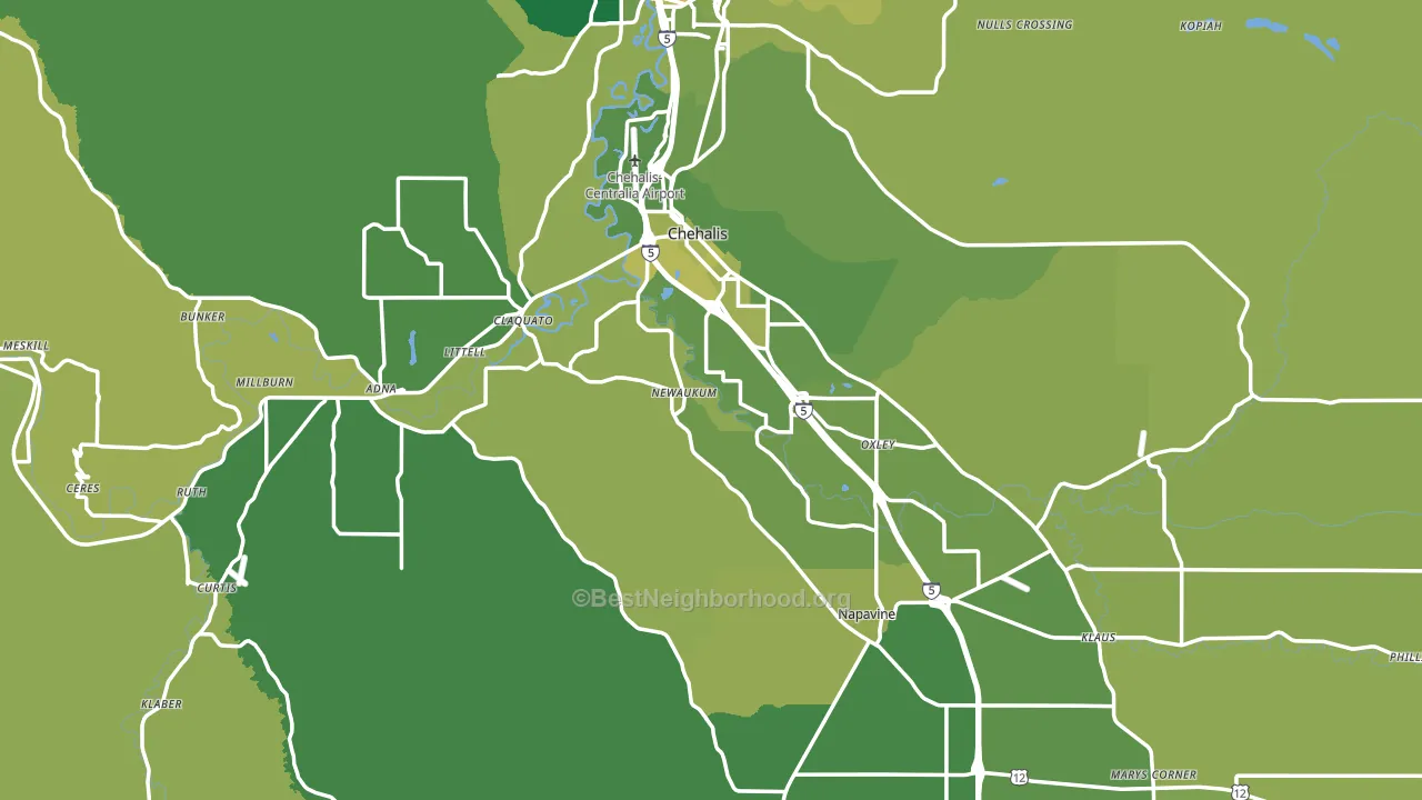 98532, WA block-group voter-turnout map