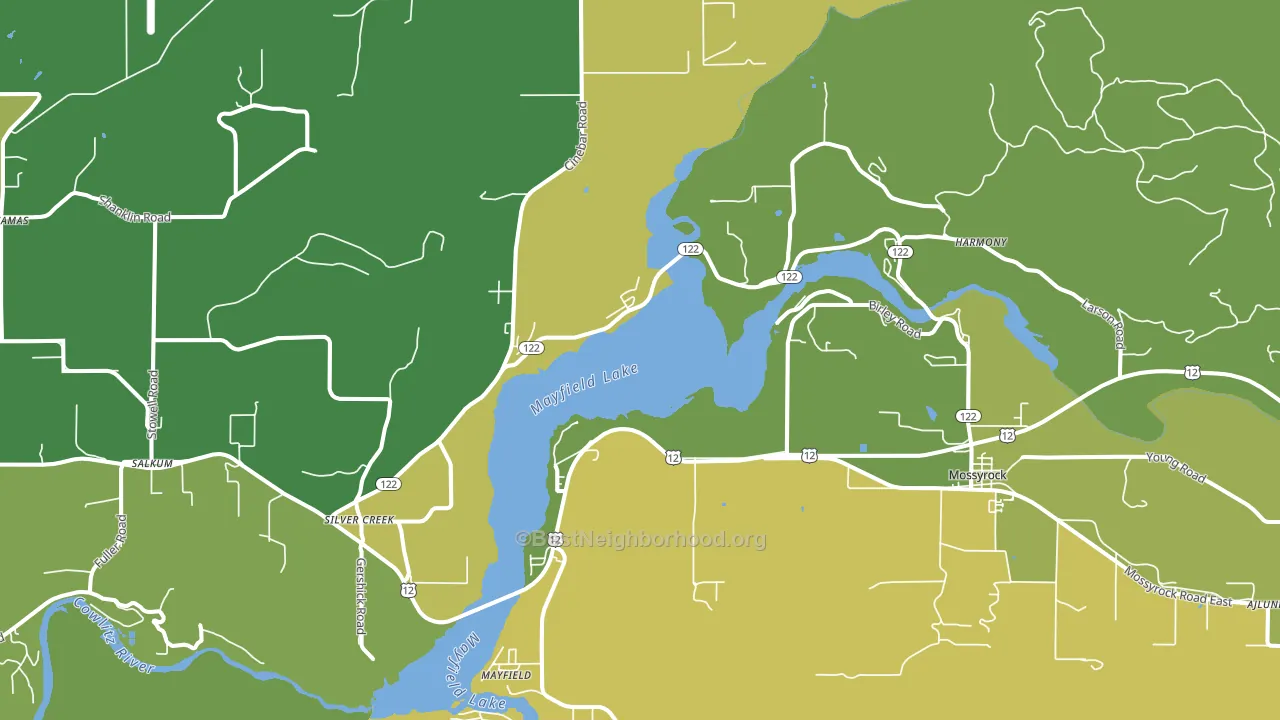 98585, WA block-group voter-turnout map