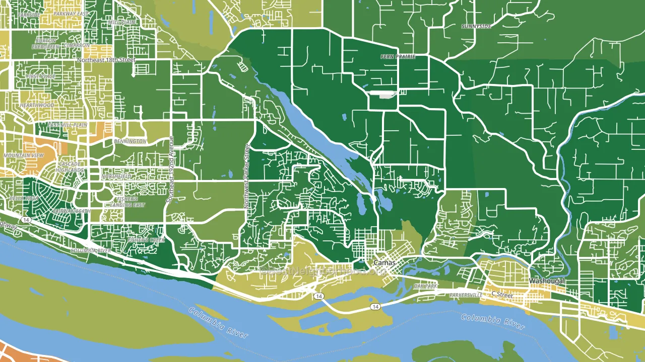 98607, WA block-group voter-turnout map