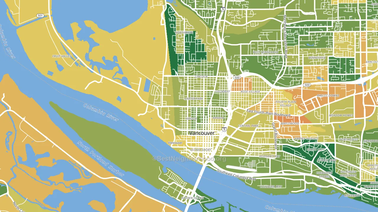98660, WA block-group voter-turnout map