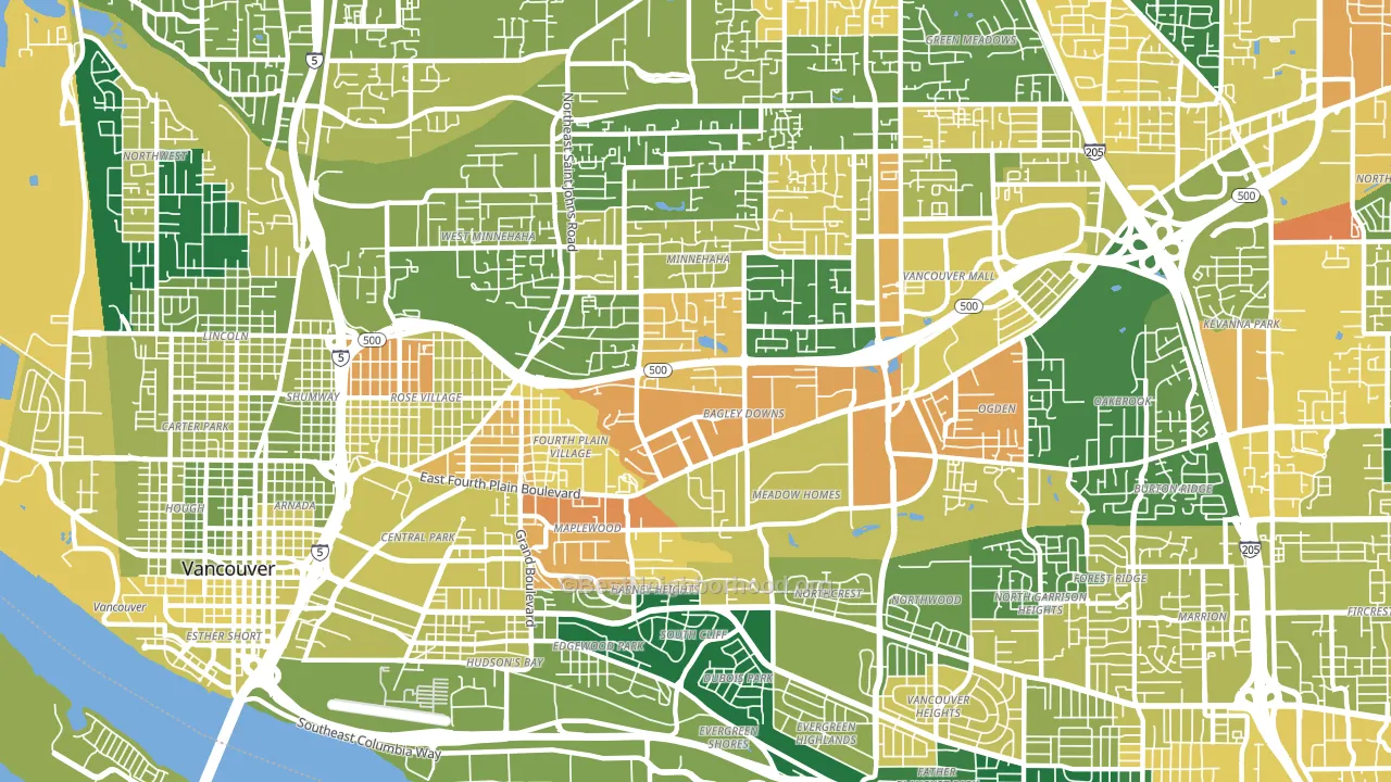 98661, WA block-group voter-turnout map