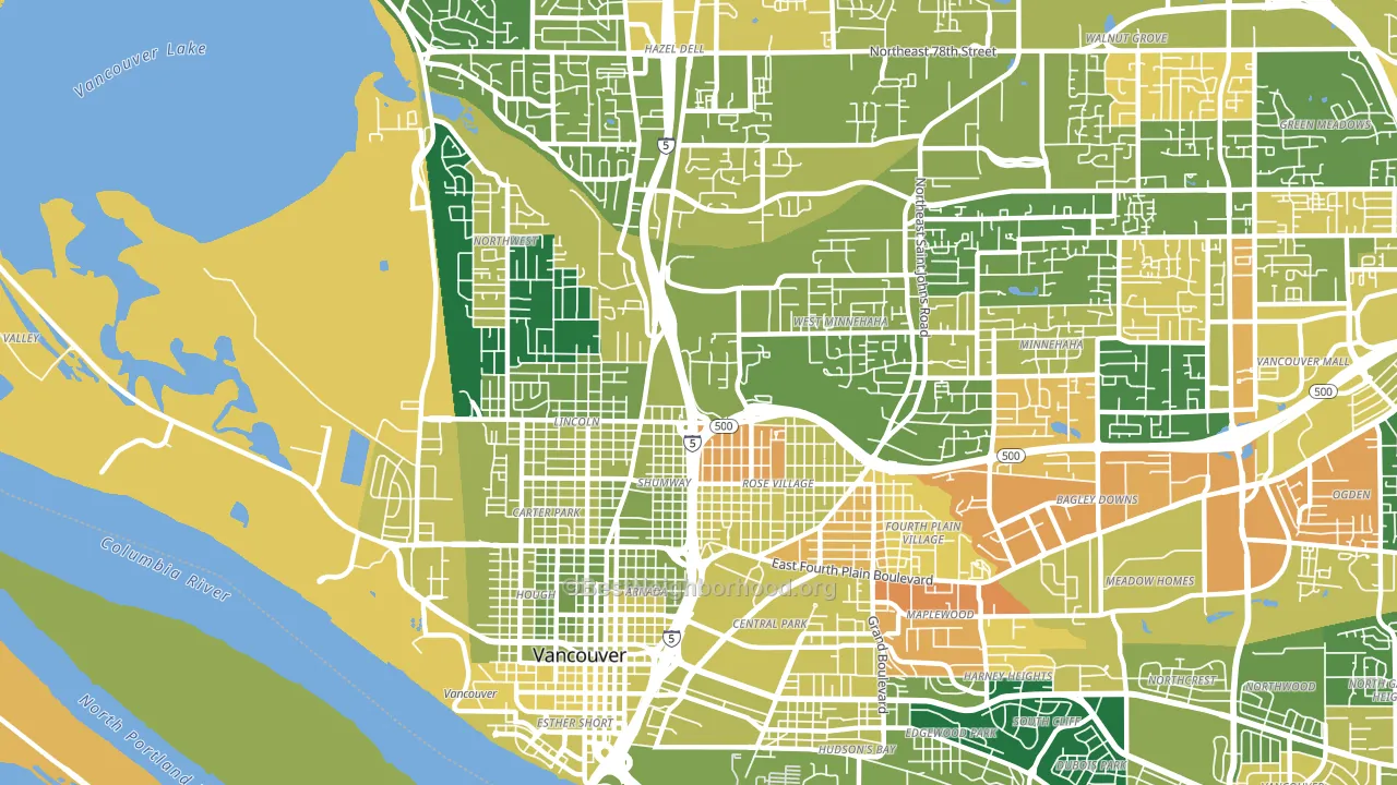 98663, WA block-group voter-turnout map