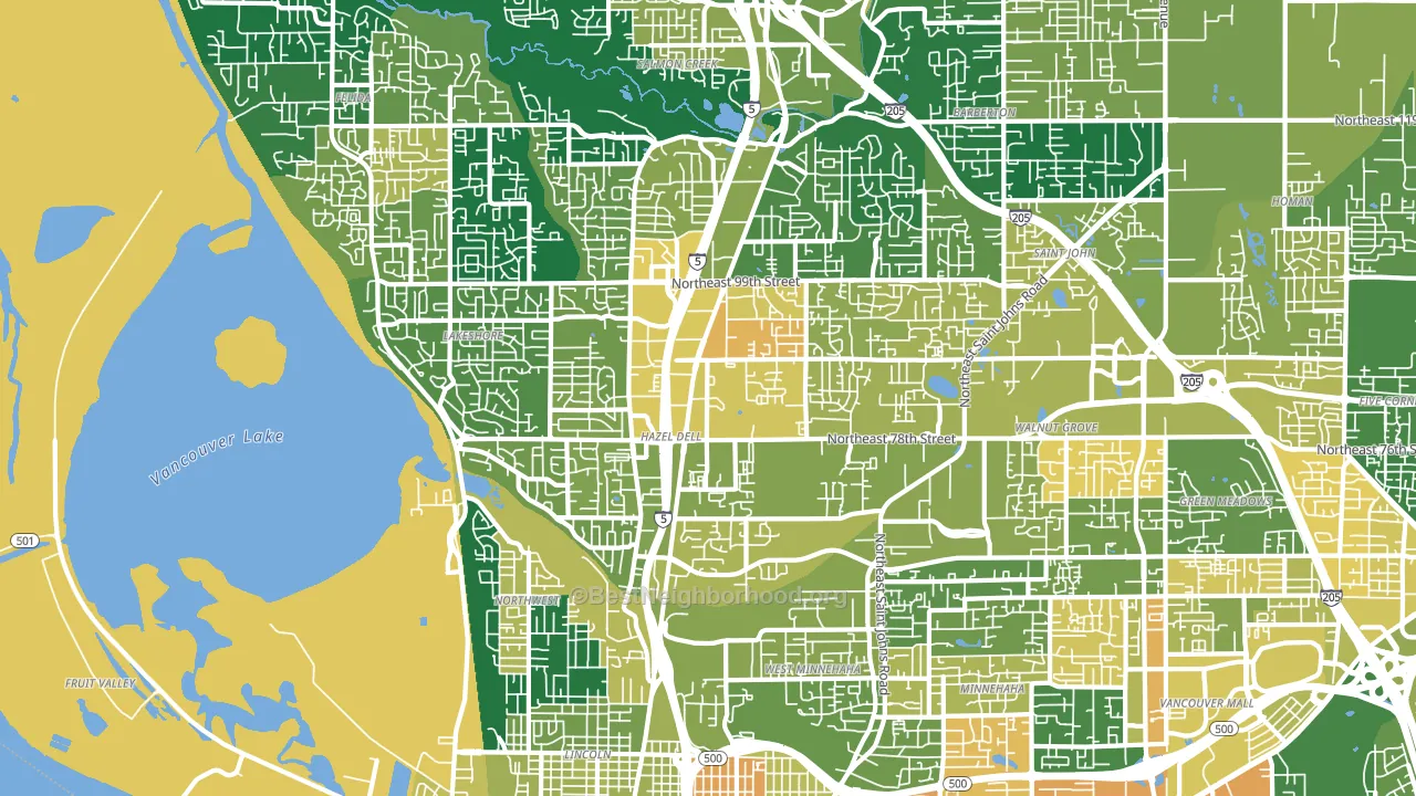 98665, WA block-group voter-turnout map