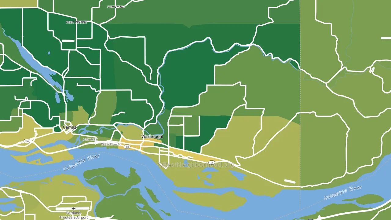 98671, WA block-group voter-turnout map