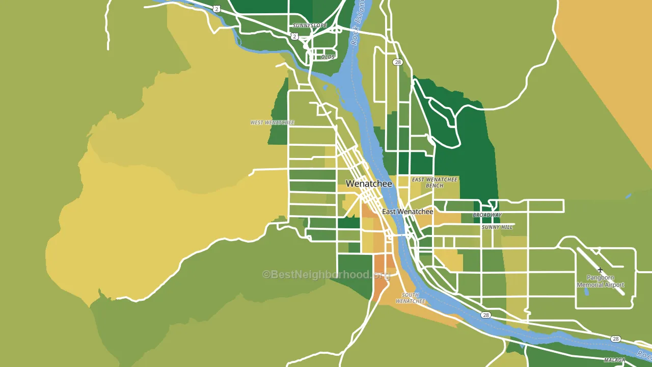 98801, WA block-group voter-turnout map