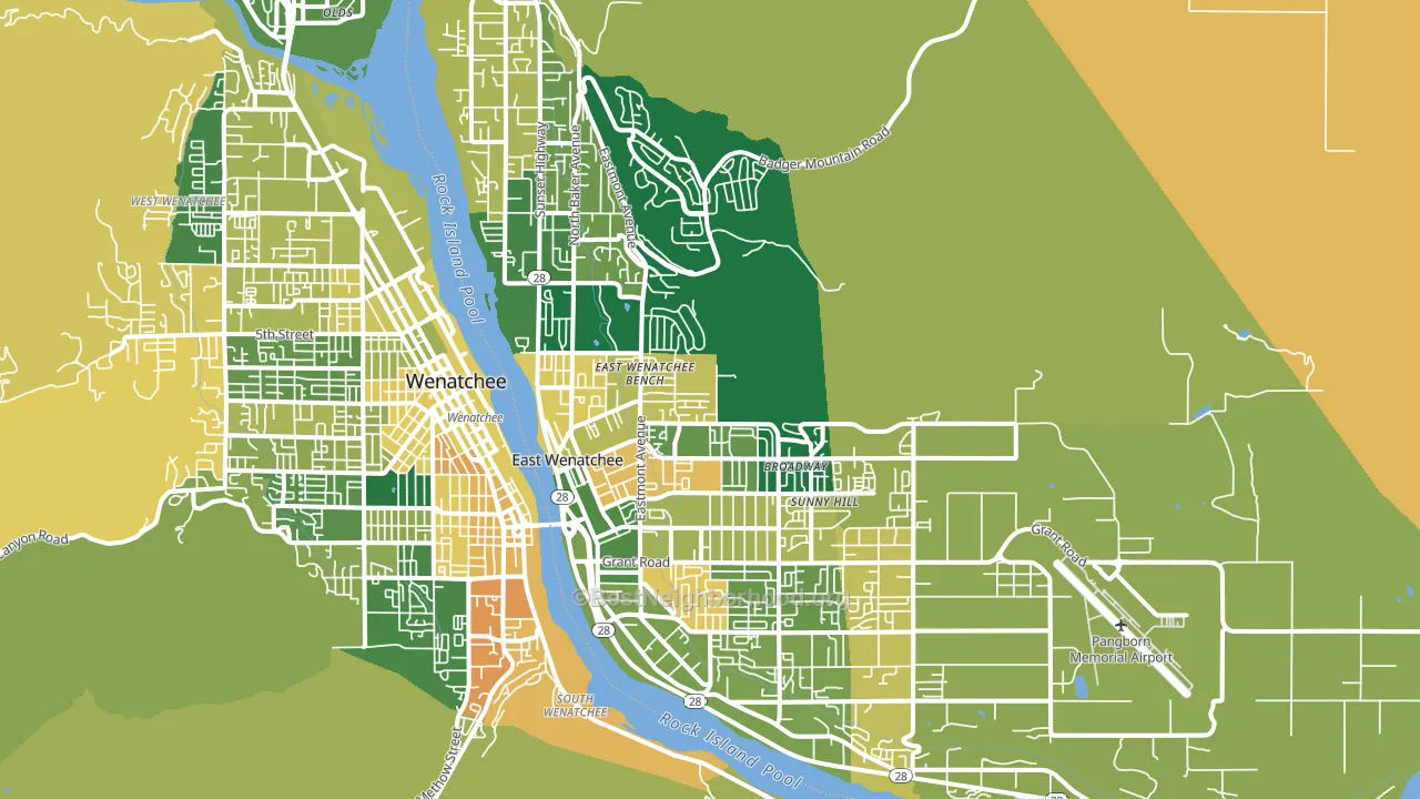 98802, WA block-group voter-turnout map