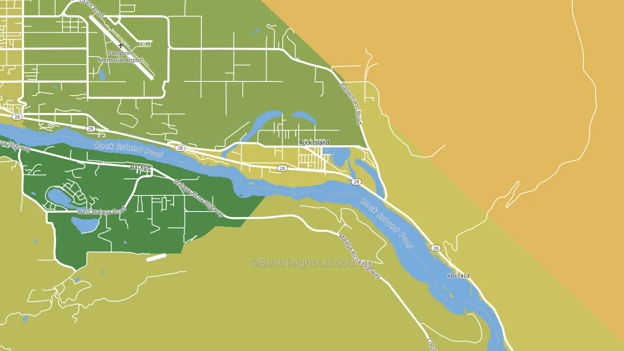 98850, WA block-group voter-turnout map
