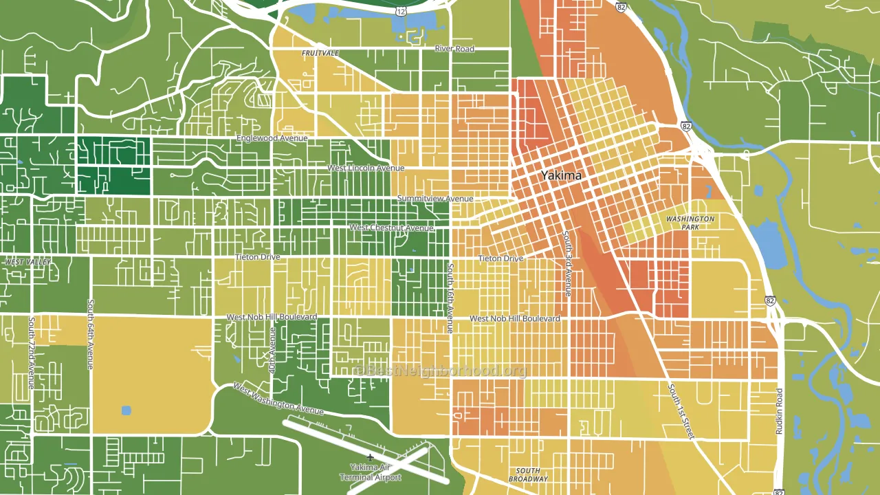 98902, WA block-group voter-turnout map