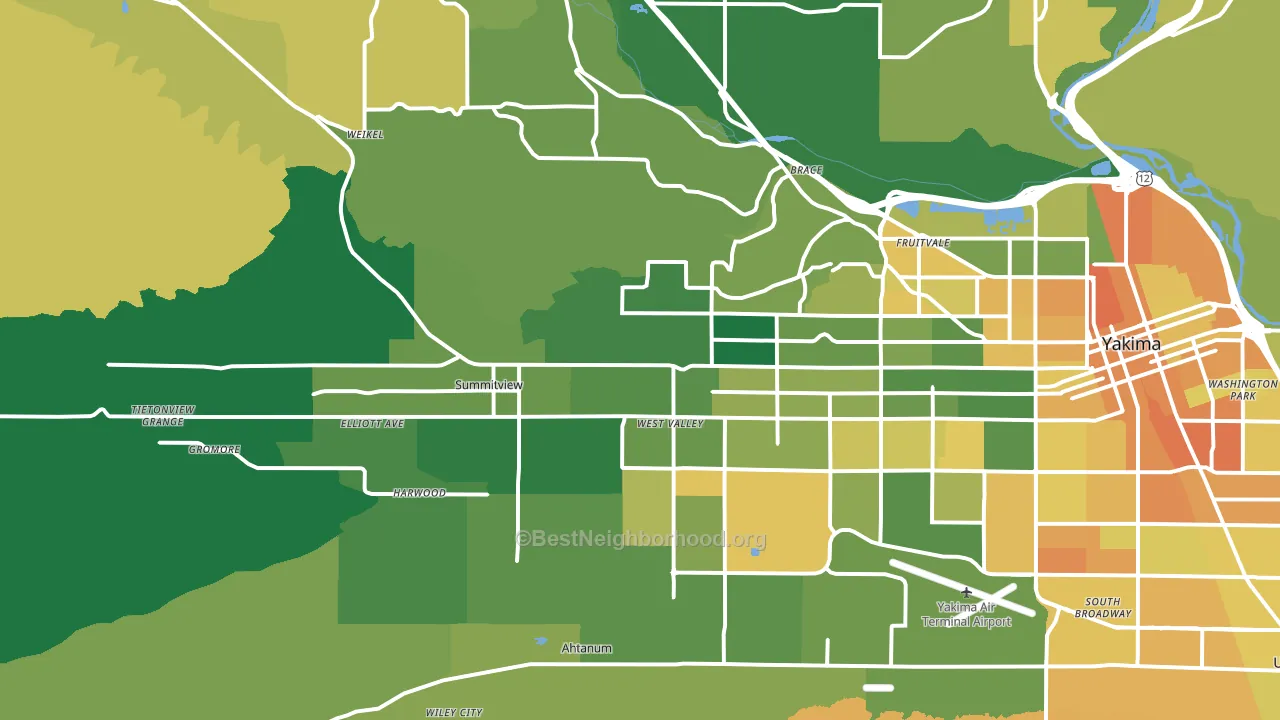 98908, WA block-group voter-turnout map