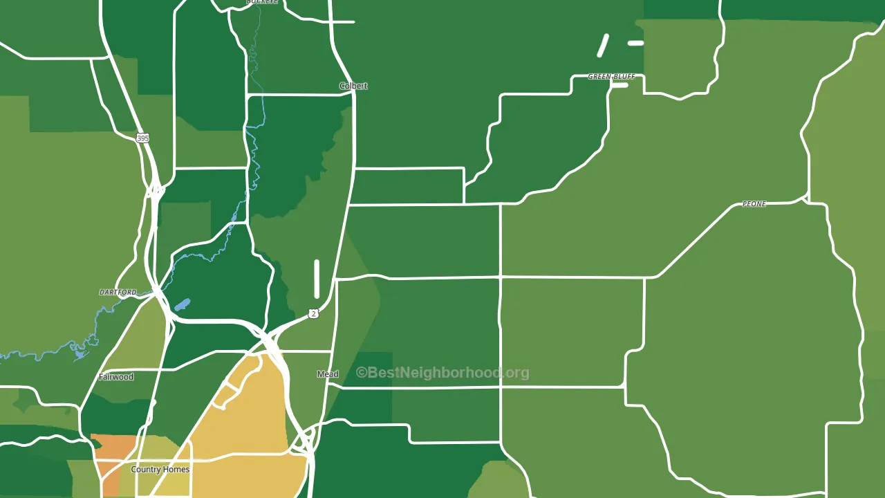 99021, WA block-group voter-turnout map