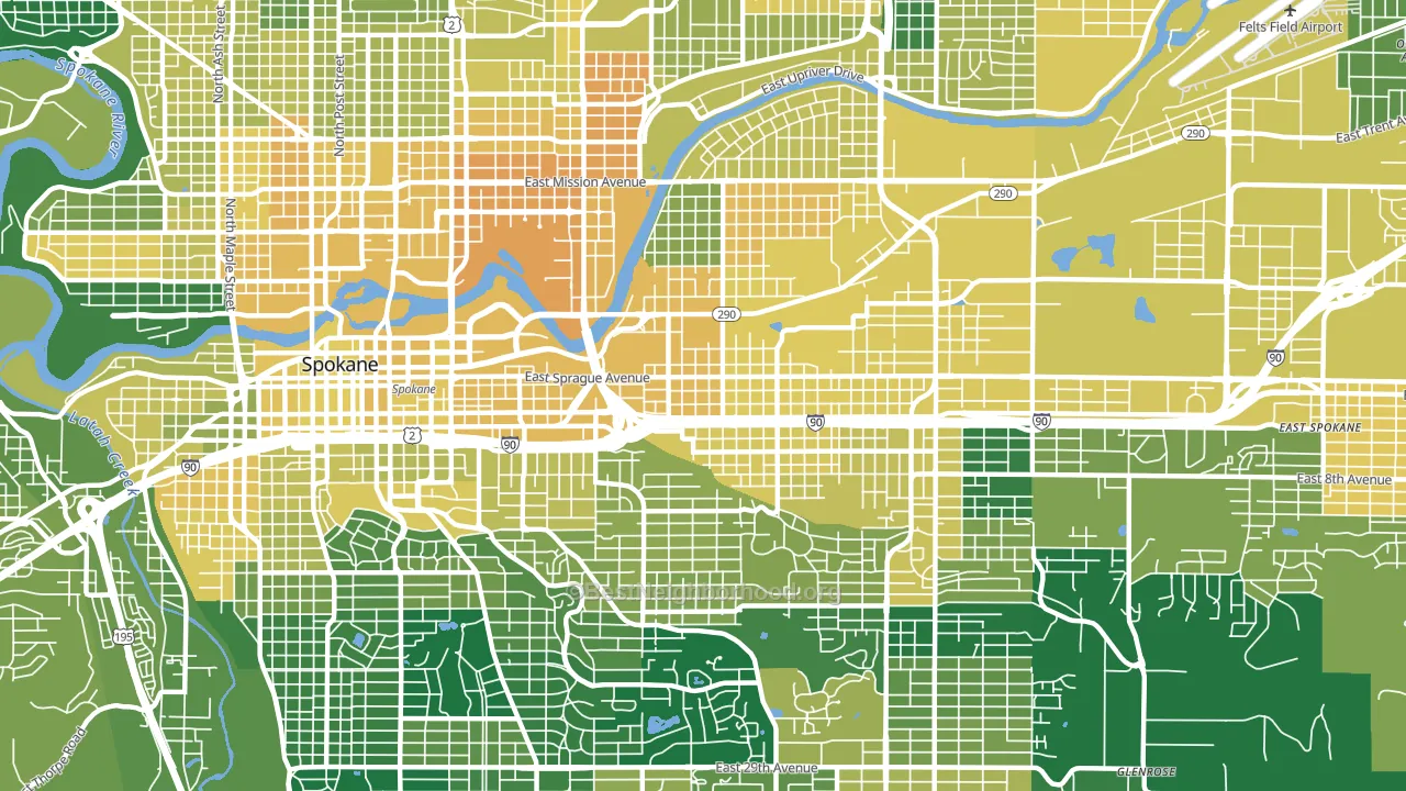 99202, WA block-group voter-turnout map
