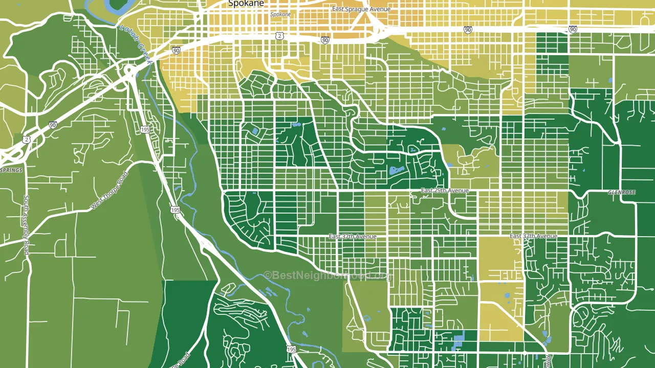 99203, WA block-group voter-turnout map