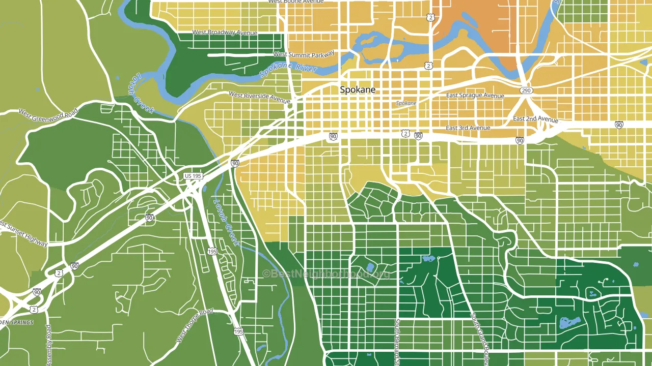 99204, WA block-group voter-turnout map