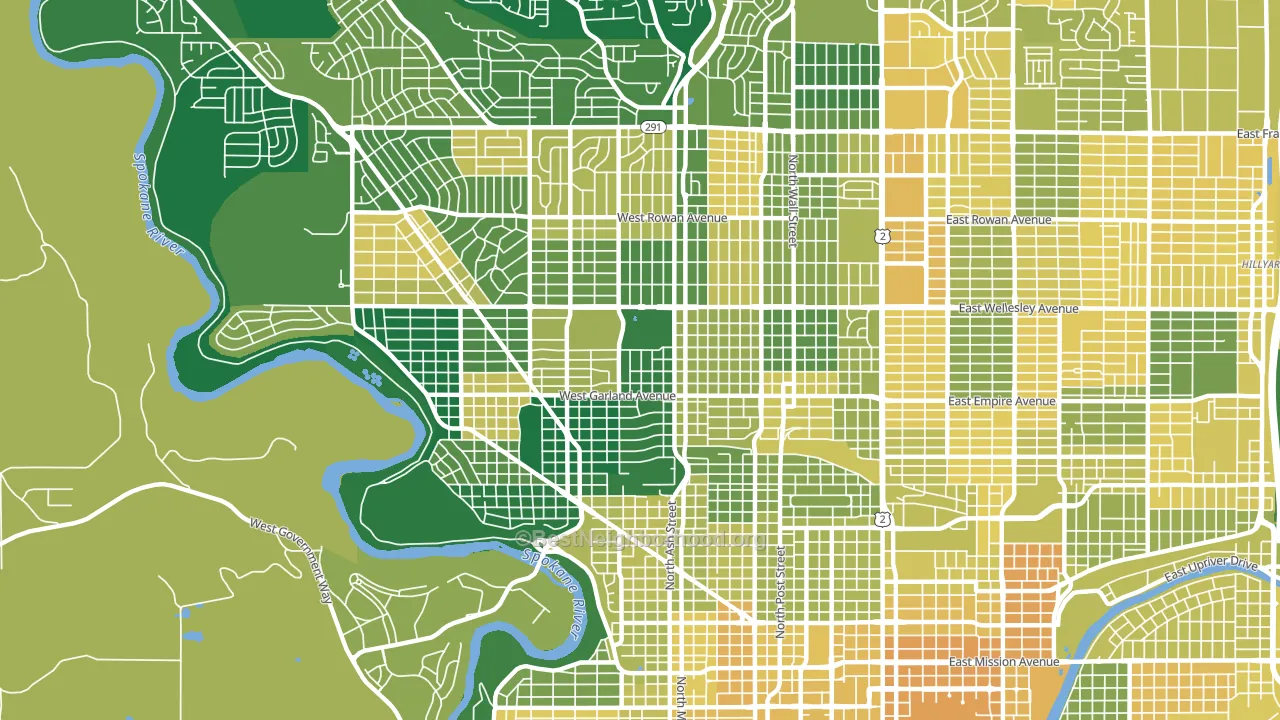 99205, WA block-group voter-turnout map