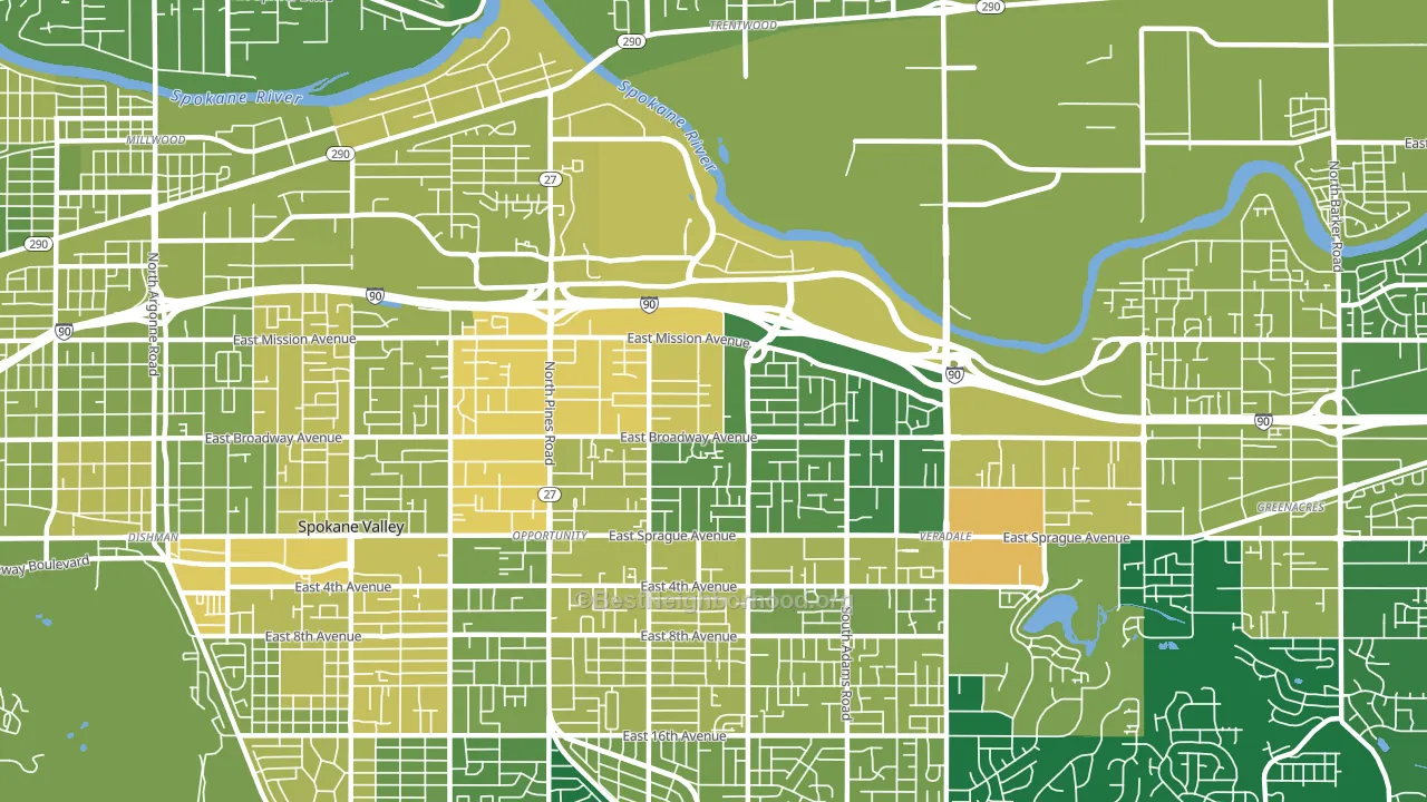 99216, WA block-group voter-turnout map