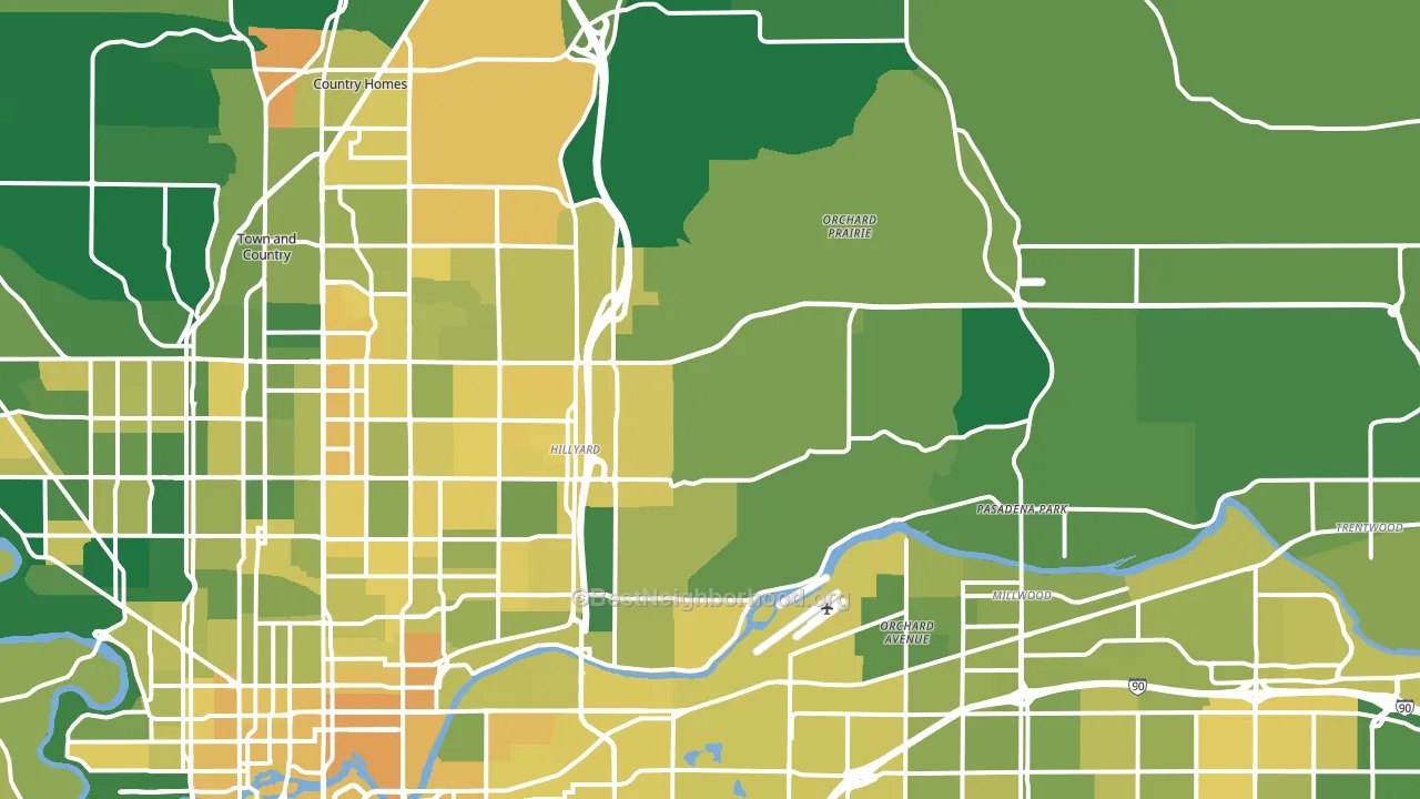 99217, WA block-group voter-turnout map