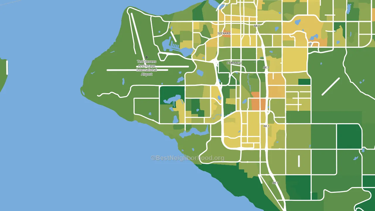 99502, AK block-group voter-turnout map