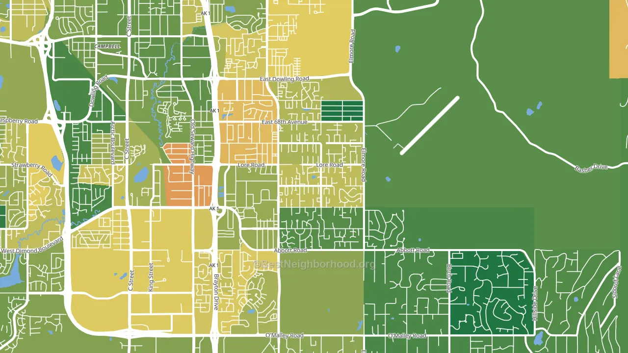 99507, AK block-group voter-turnout map