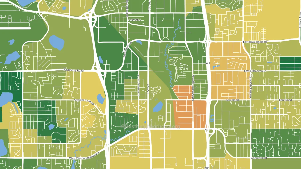 99518, AK block-group voter-turnout map