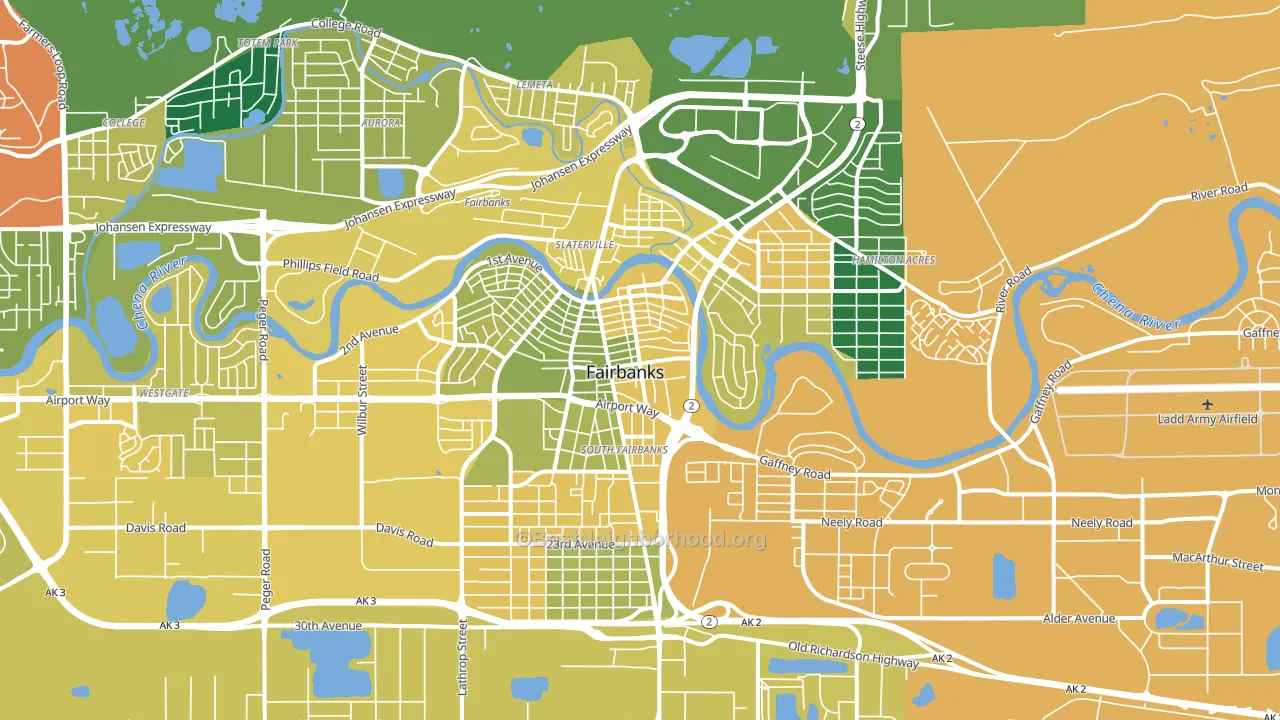99701, AK block-group voter-turnout map