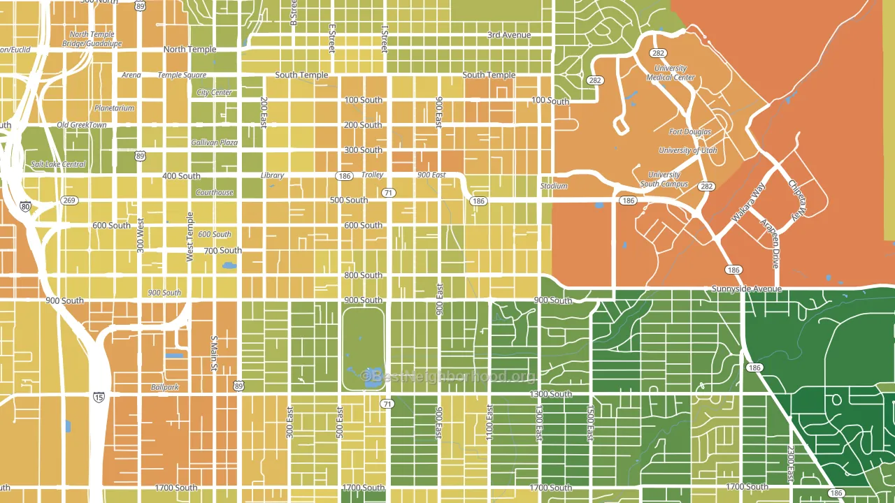 9th and 9th, Salt Lake City, UT block-group voter-turnout map