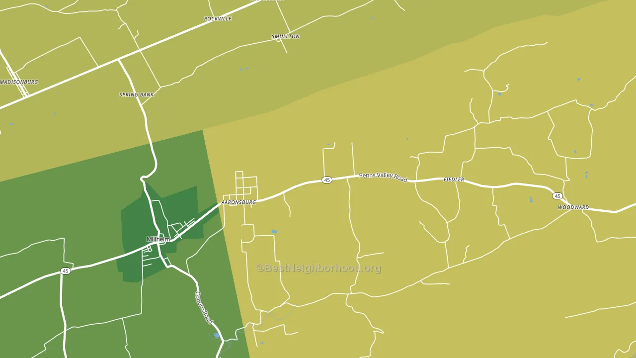 Aaronsburg, PA block-group voter-turnout map