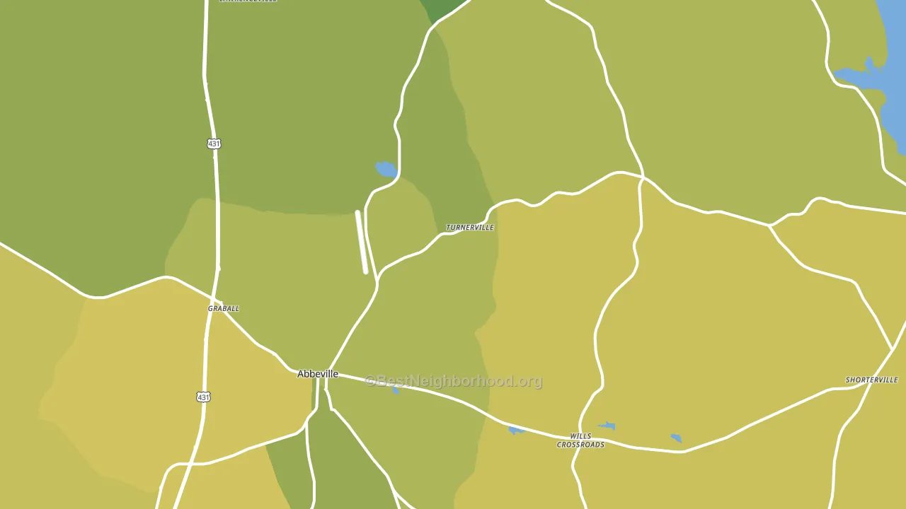 Abbeville, AL block-group voter-turnout map
