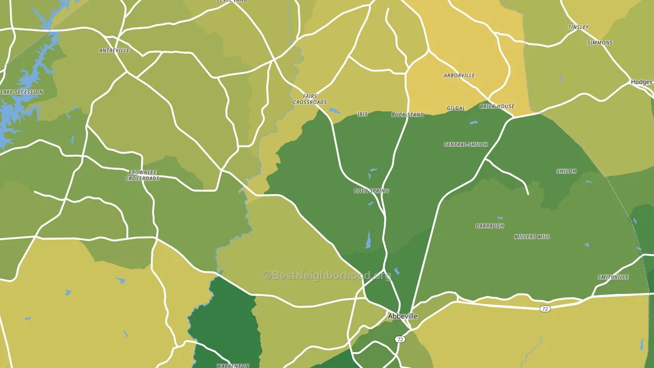 Abbeville County, SC block-group voter-turnout map