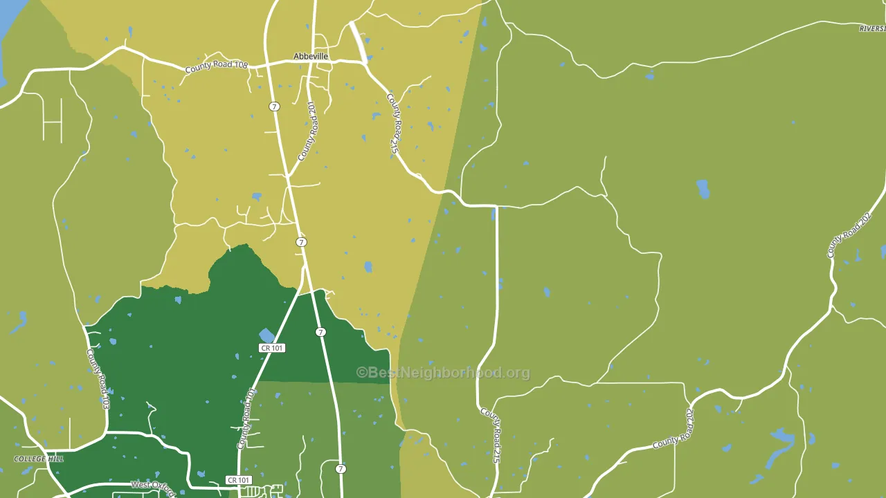 Abbeville, MS block-group voter-turnout map