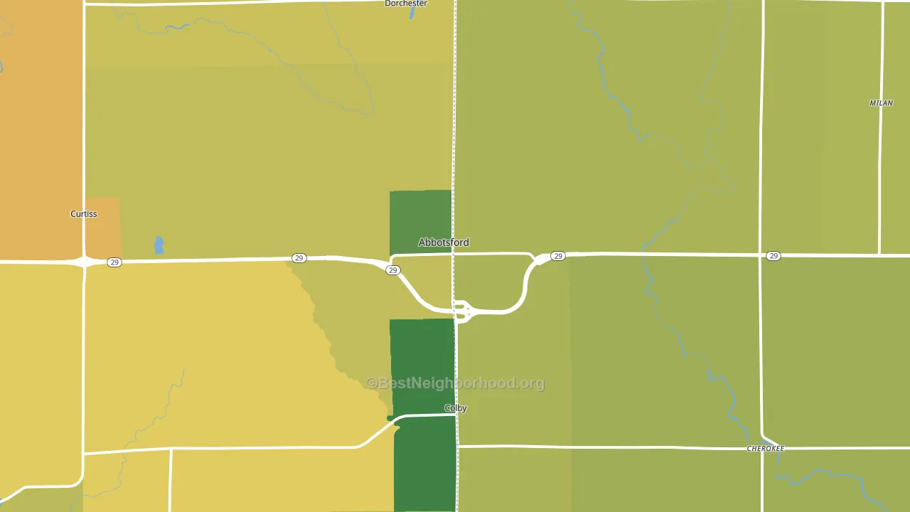 Abbotsford, WI block-group voter-turnout map