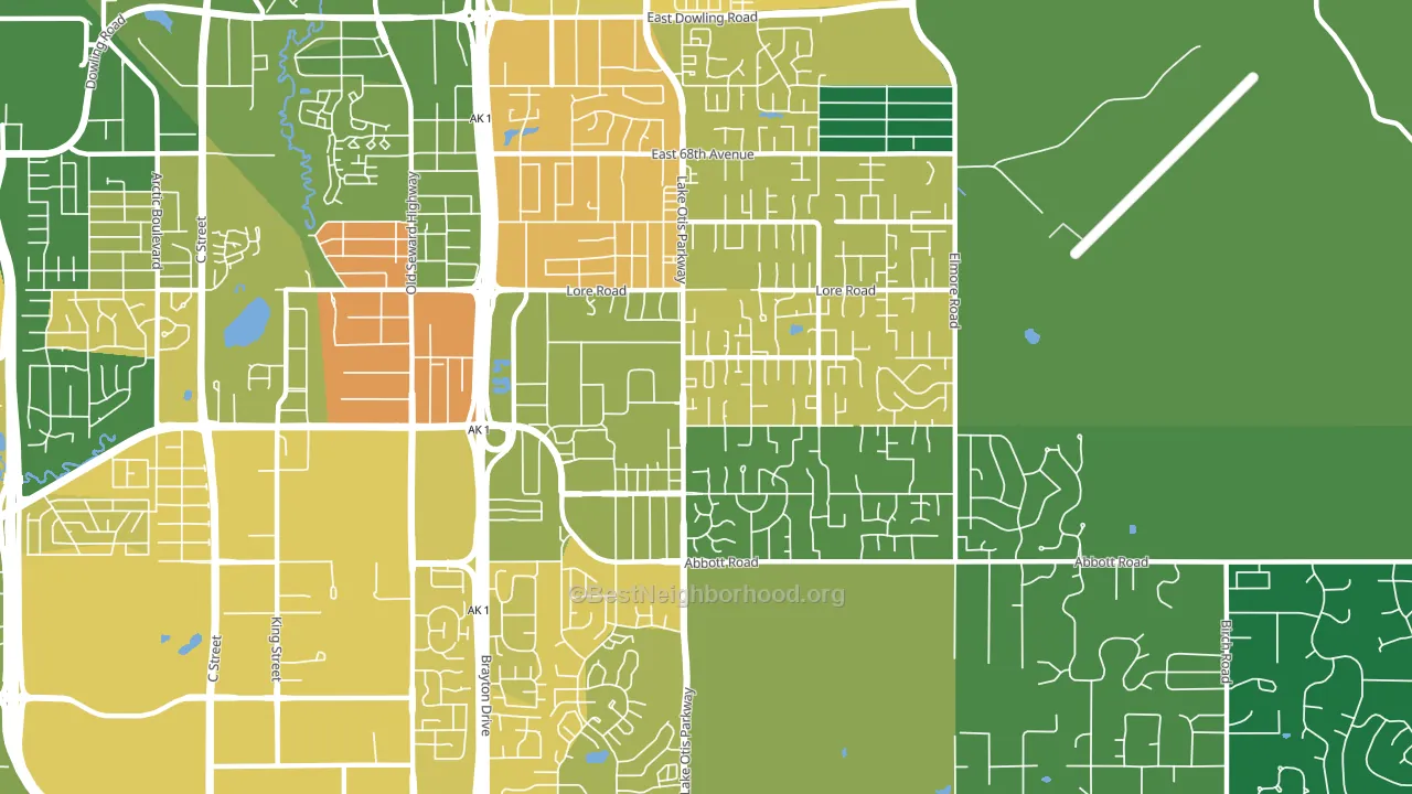 Abbott Loop, Anchorage, AK block-group voter-turnout map
