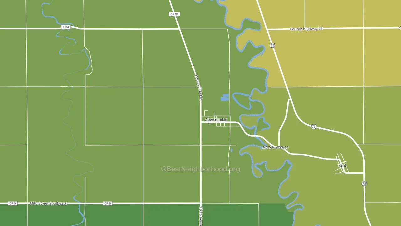 Abercrombie, ND block-group voter-turnout map