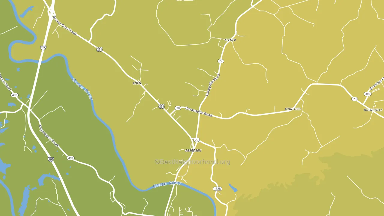 Aberdeen, KY block-group voter-turnout map