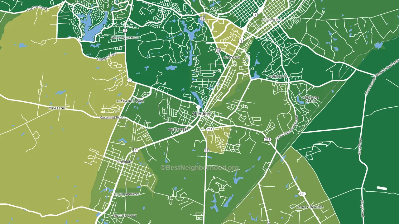 Aberdeen, NC block-group voter-turnout map