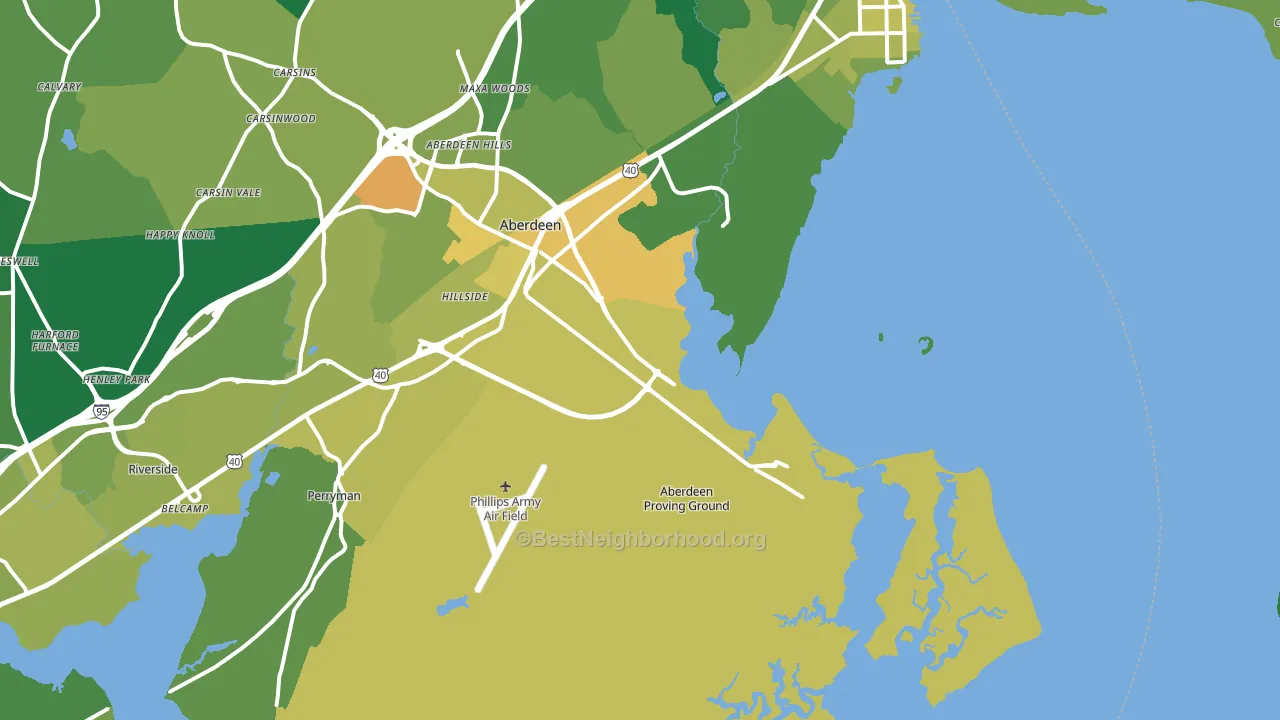 Aberdeen Proving Ground, MD block-group voter-turnout map