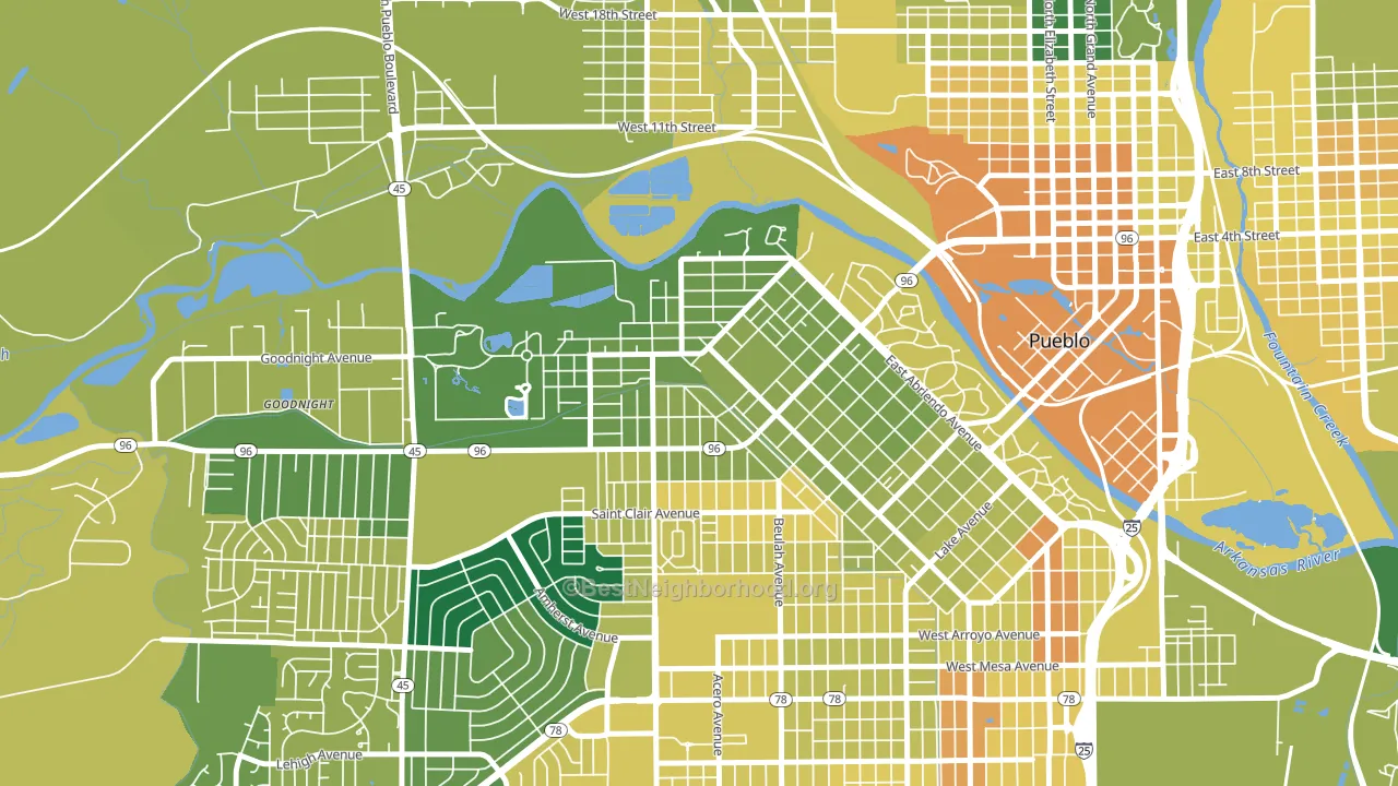 Aberdeen, Pueblo, CO block-group voter-turnout map