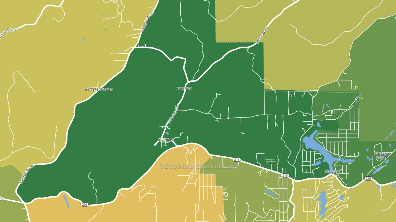 Abernant, AL block-group voter-turnout map