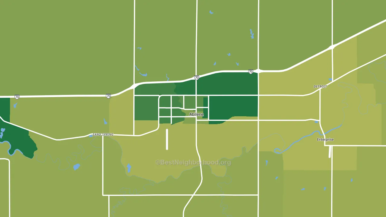 Abilene, KS block-group voter-turnout map