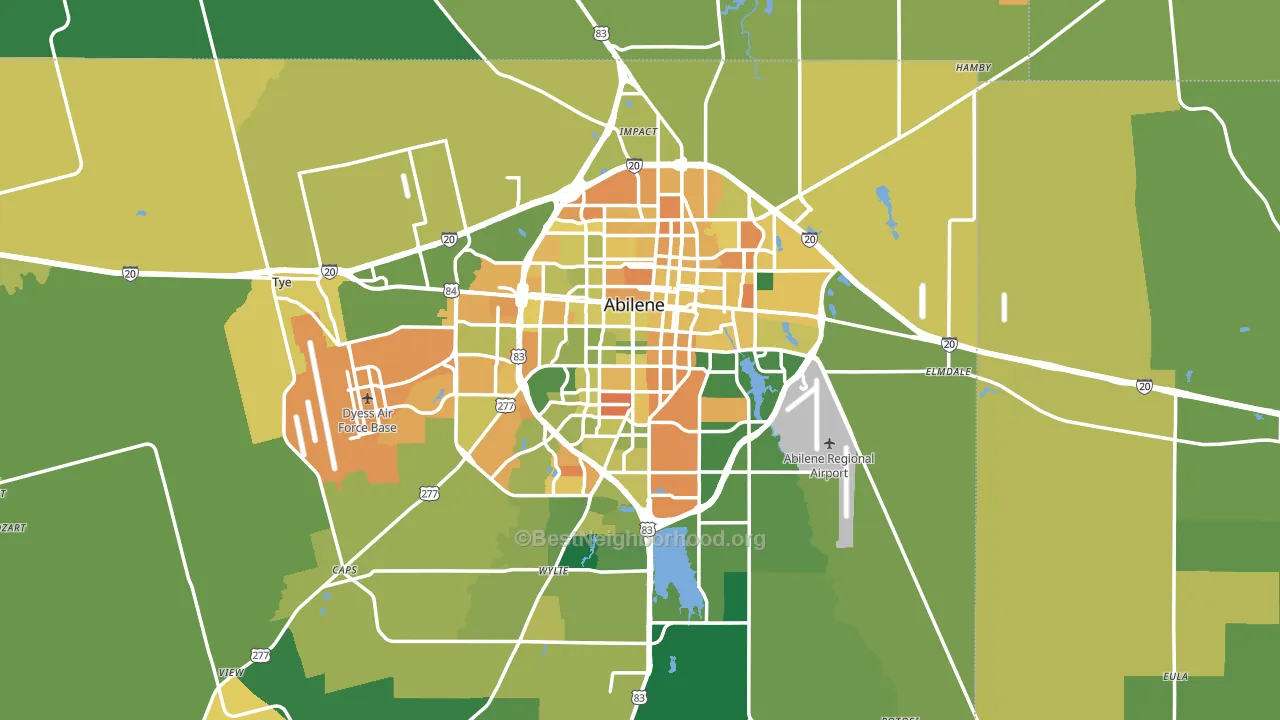 Abilene, TX block-group voter-turnout map