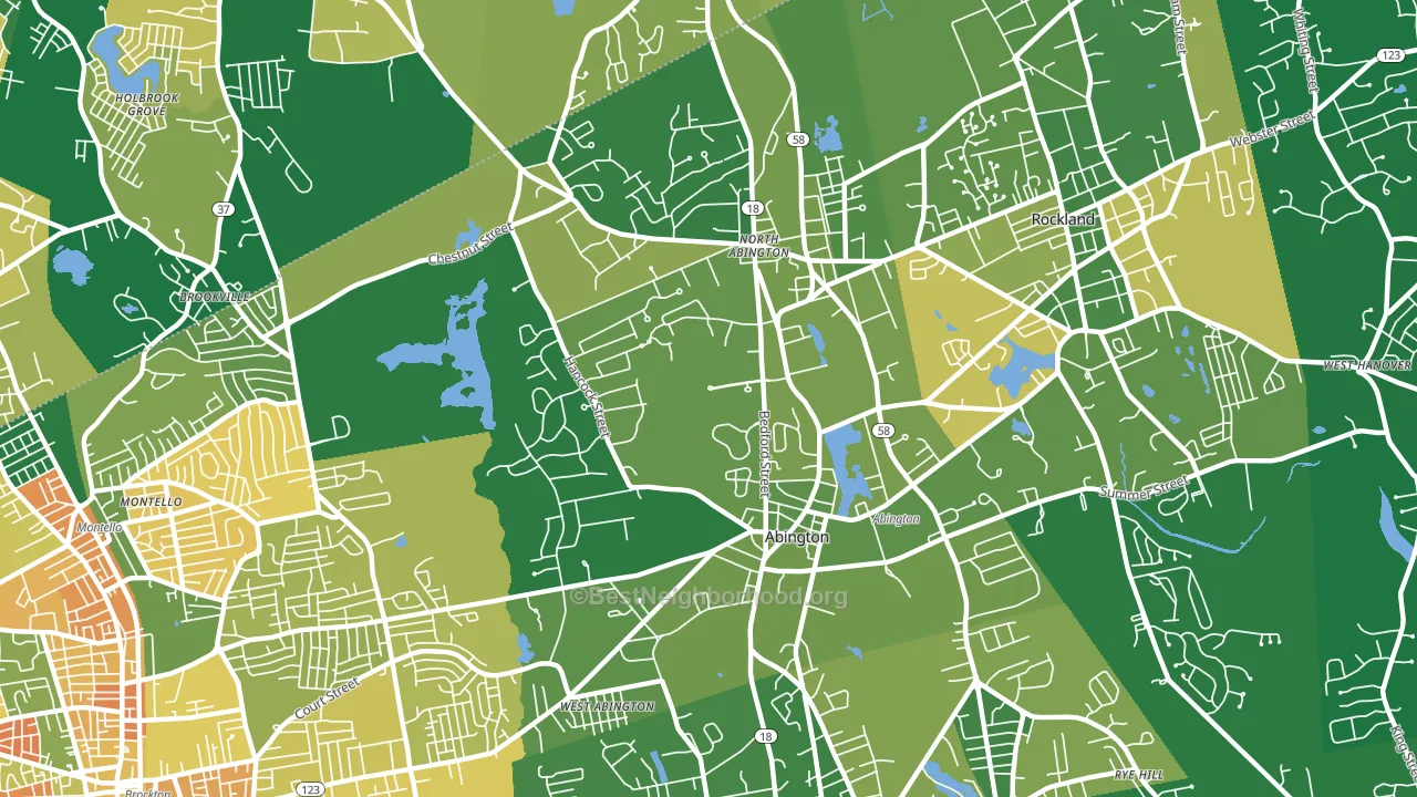Abington, MA block-group voter-turnout map