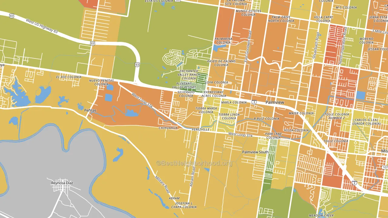 Abram-Perezville, Mission, TX block-group voter-turnout map