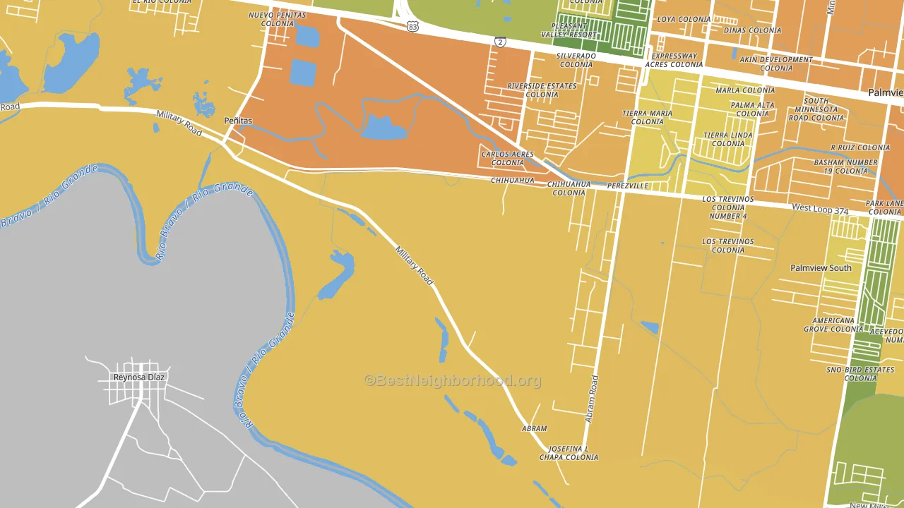 Abram, TX block-group voter-turnout map