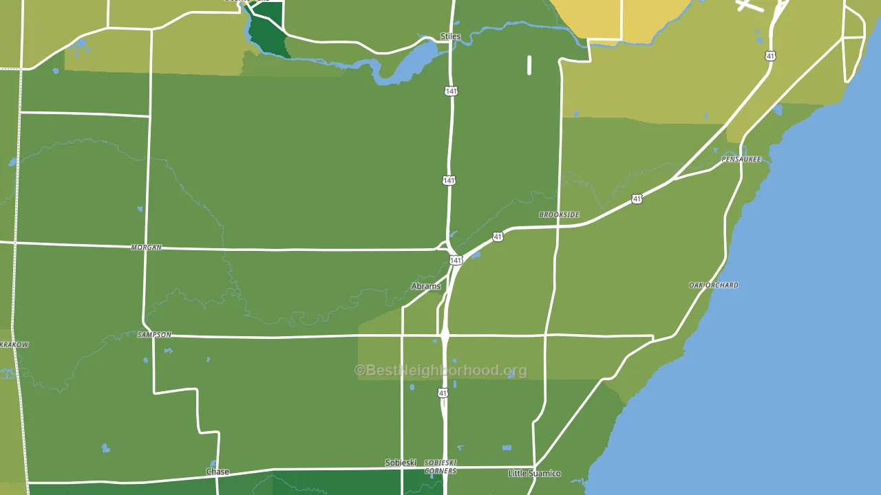 Abrams, WI block-group voter-turnout map