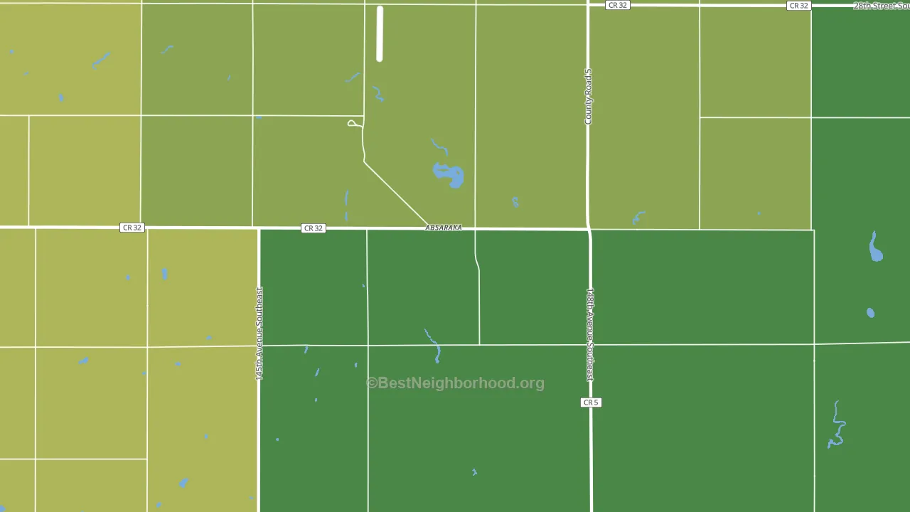 Absaraka, ND block-group voter-turnout map