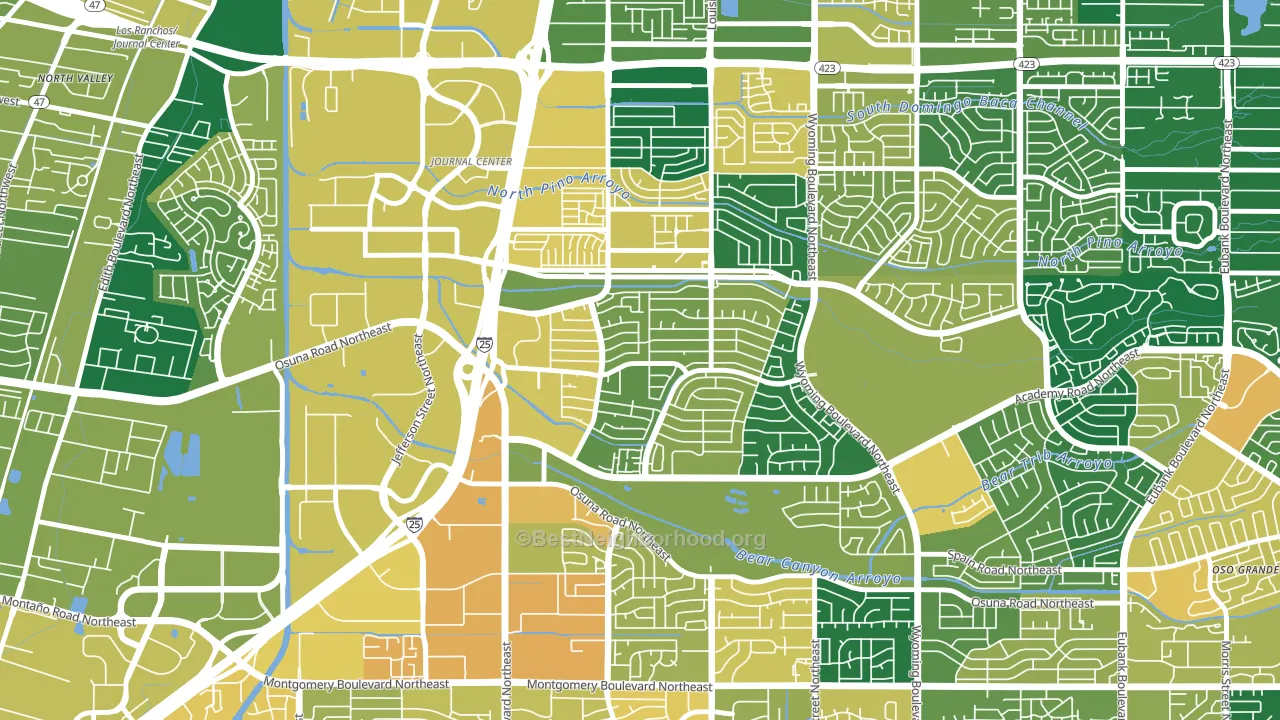 Academy Acres North, Albuquerque, NM block-group voter-turnout map