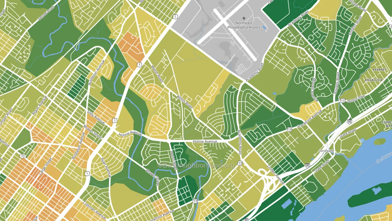 Academy Gardens, Philadelphia, PA block-group voter-turnout map