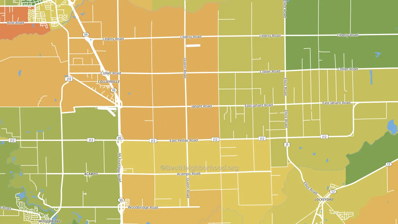 Acampo, CA block-group voter-turnout map