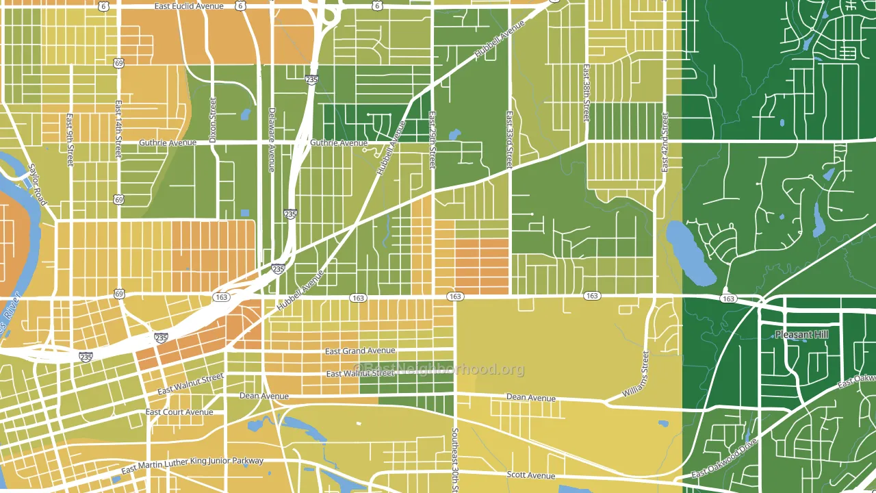Accent, Des Moines, IA block-group voter-turnout map