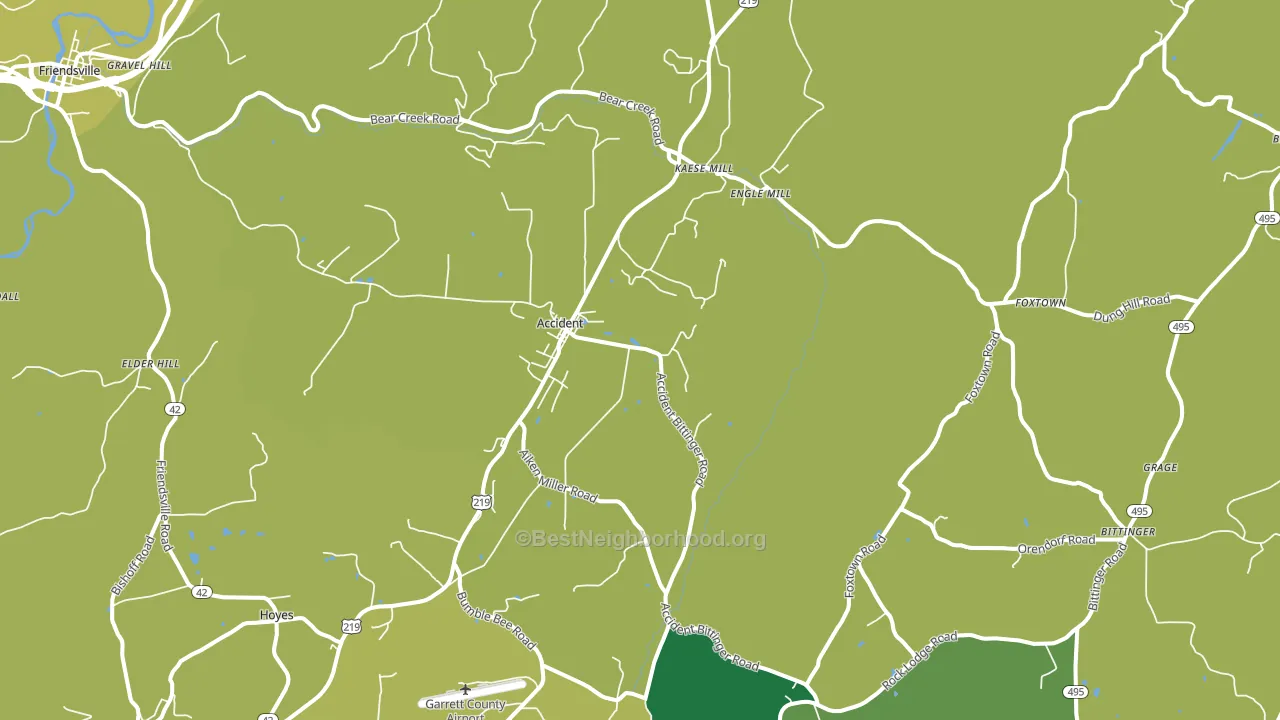 Accident, MD block-group voter-turnout map