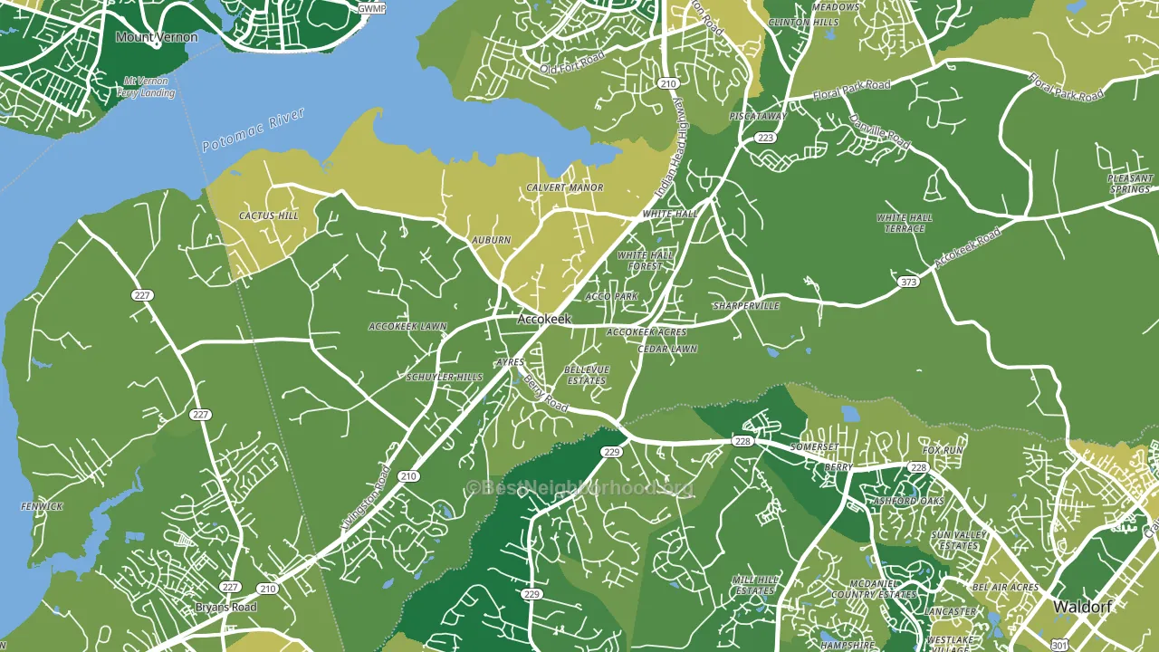 Accokeek, MD block-group voter-turnout map
